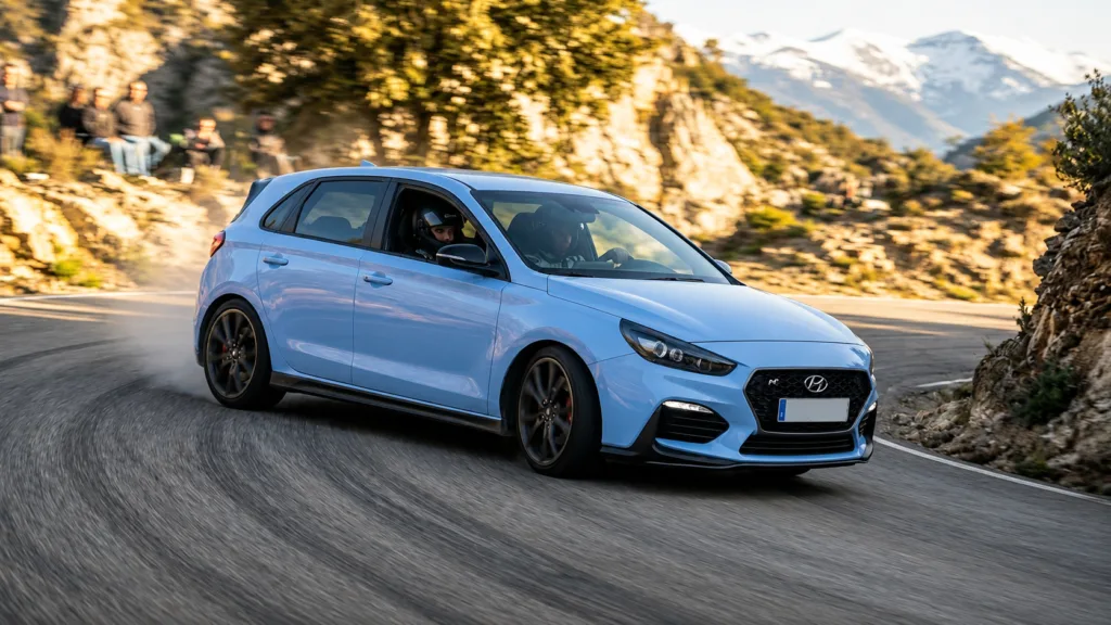 Hyundai i30 N azul en carretera, guías de costes, fallos y segunda mano
