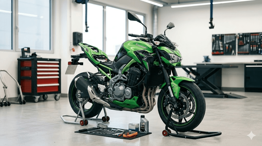 mantenimiento Kawasaki Z900 por kilometraje en taller