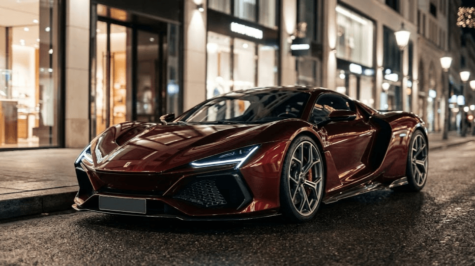Ferrari eléctrico Luce con diseño futurista en carretera y estilo de lujo deportivo
