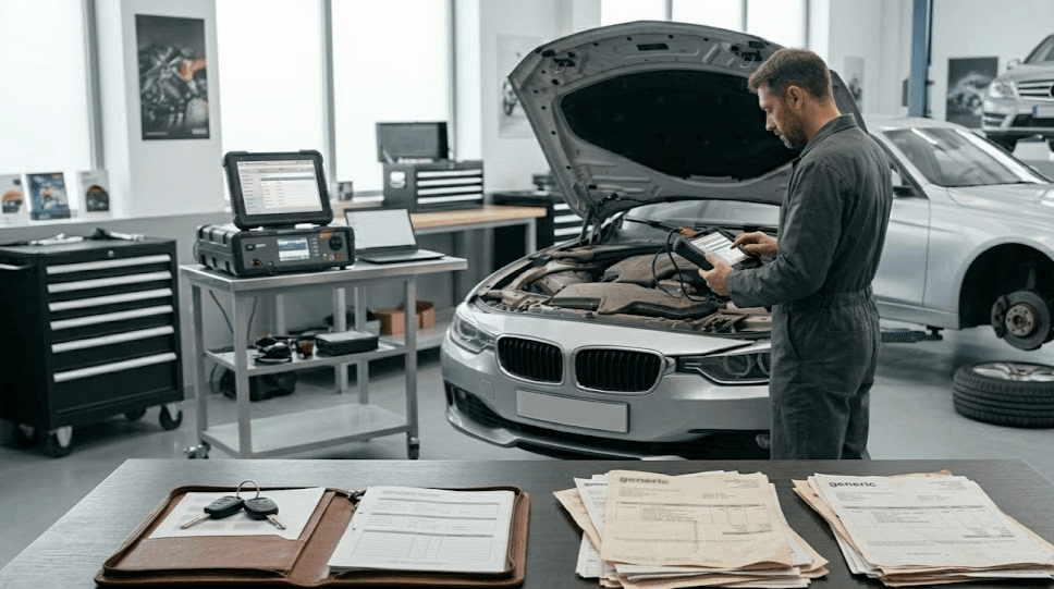 Mantener coche premium usado con BMW Audi o Mercedes revisado en taller antes de comprar