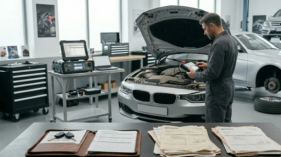 Mantener coche premium usado con BMW Audi o Mercedes revisado en taller antes de comprar