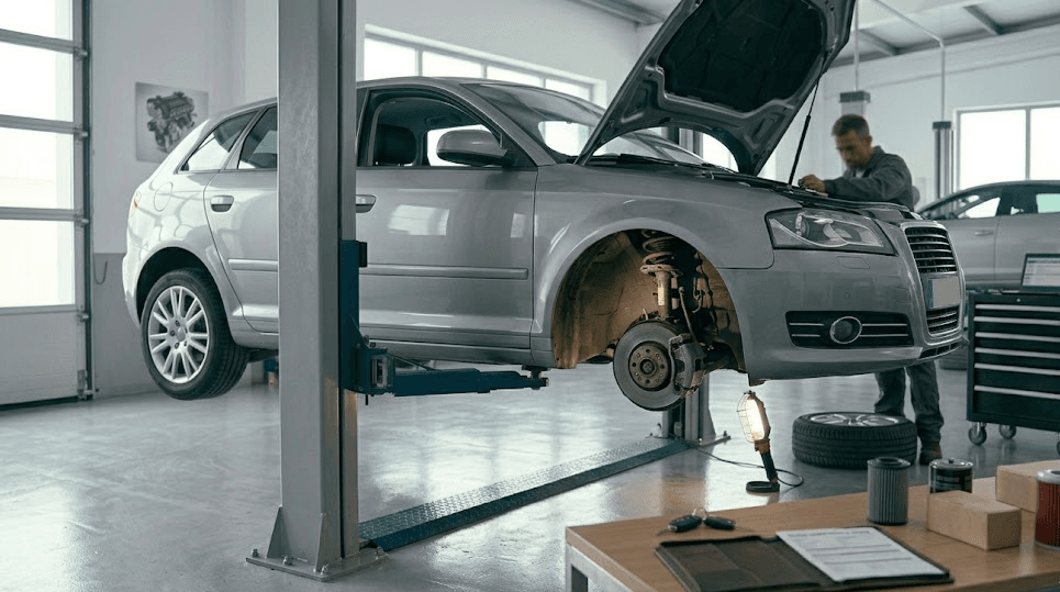 Mantenimiento Audi A3 1.6 TDI en taller revisando motor filtros frenos y diagnosis