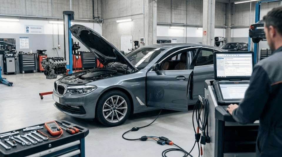 Coche pierde potencia con testigo motor encendido y diagnosis en taller
