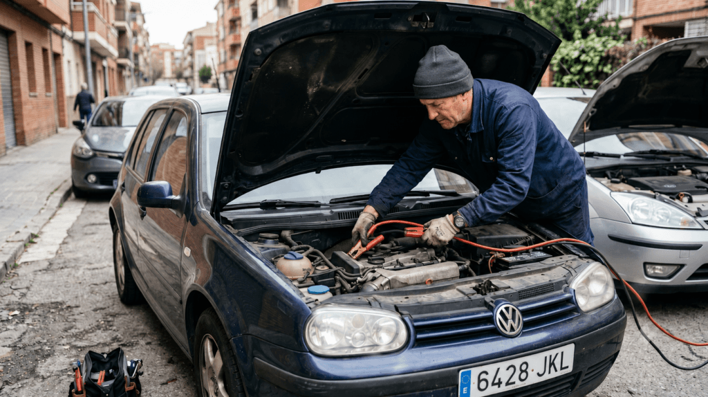 Coche no arranca pero tiene batería revisado con pinzas de arranque
