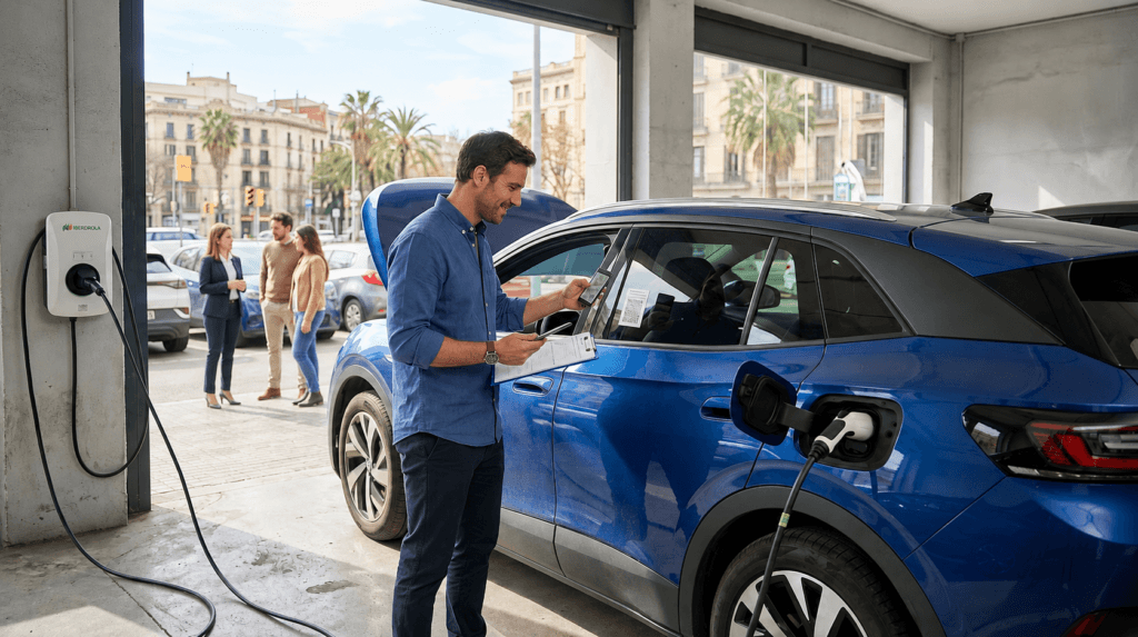 Comprar coche eléctrico de segunda mano revisando la carga antes de comprar