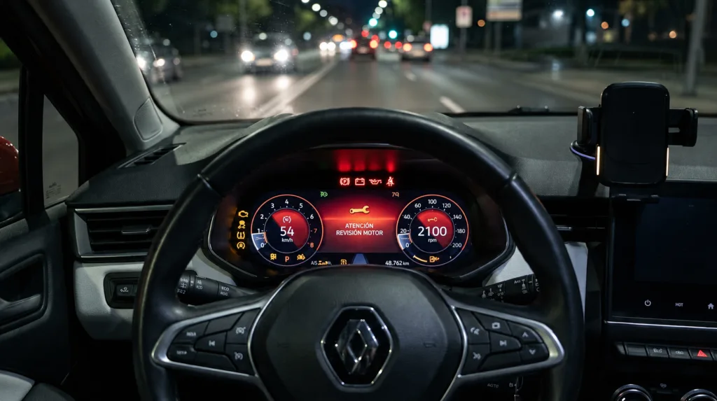 Testigos Renault Clio encendidos en el cuadro de instrumentos