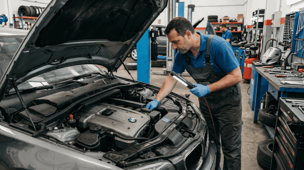 fallo bobinas BMW Serie 1 pieza en taller