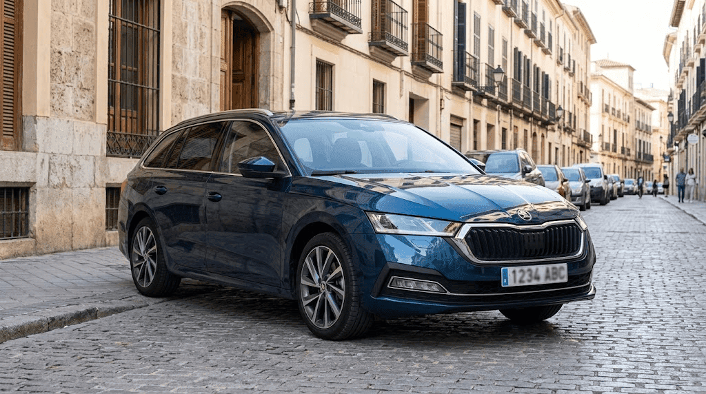 Skoda Octavia de segunda mano aparcado en una calle urbana