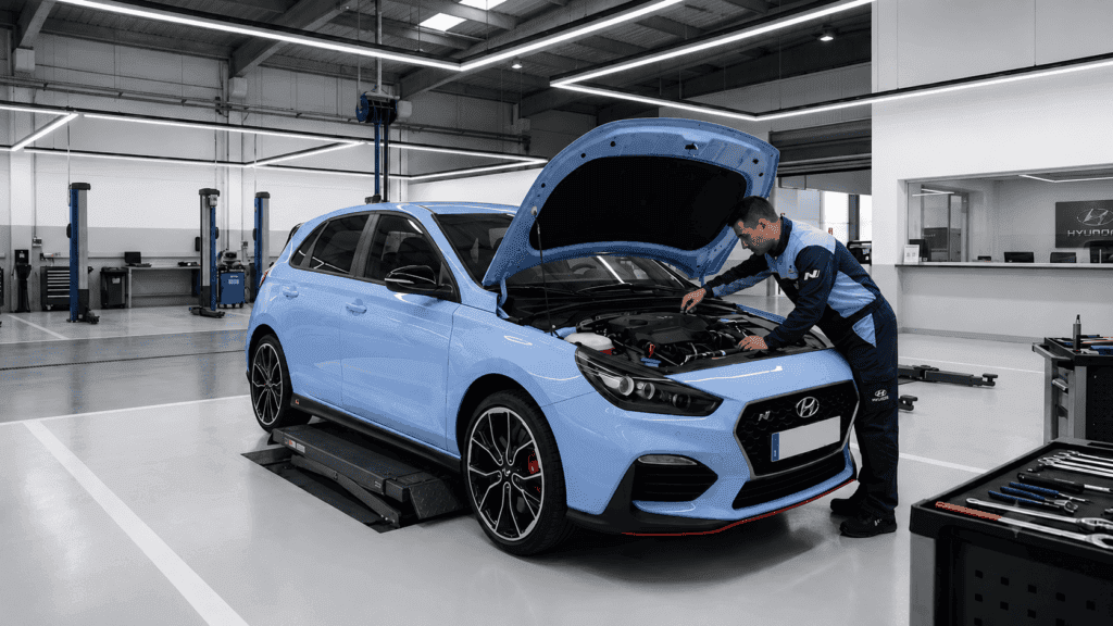 Mantenimiento del Hyundai i30 N por kilometraje: revisión en taller