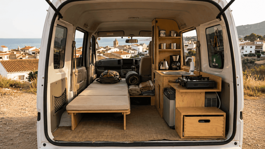 Cuánto cuesta camperizar una Suzuki Every: interior camperizado
