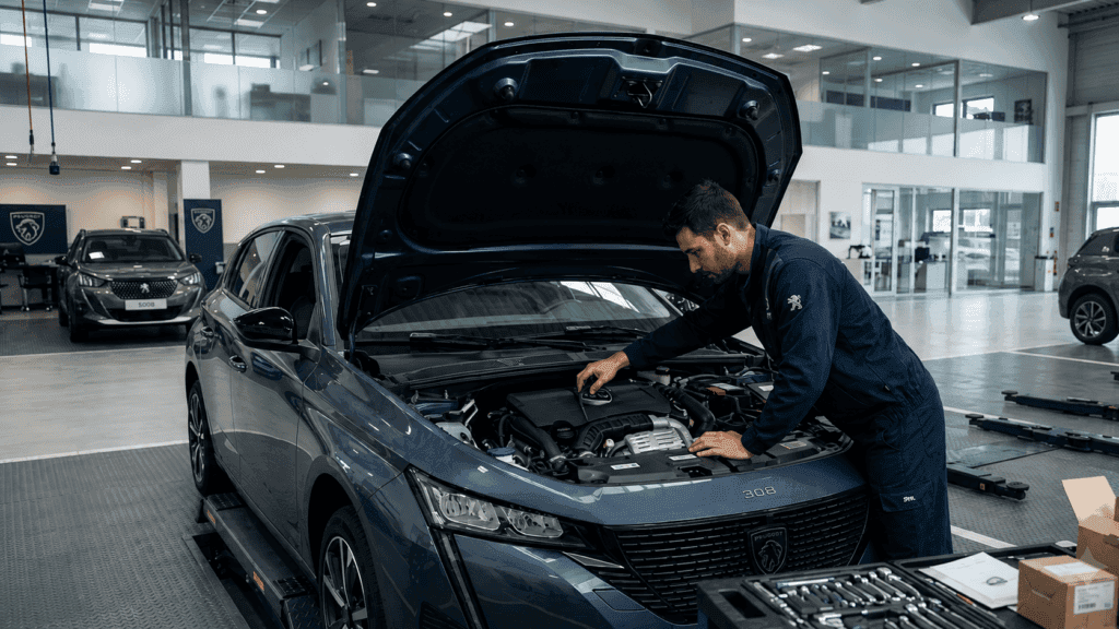 Mantenimiento Peugeot 308: revisión de motor en taller