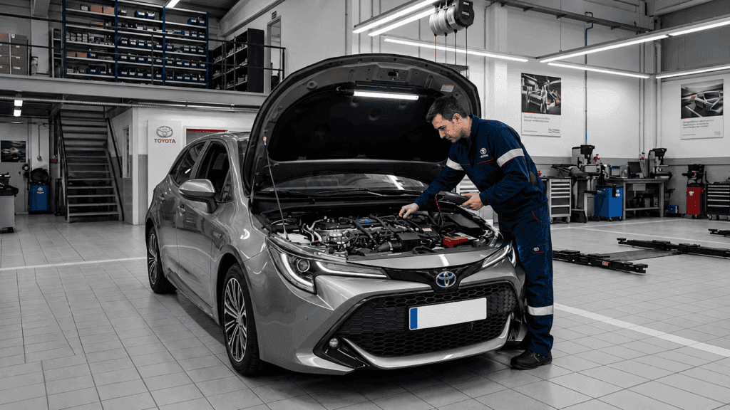 Mantenimiento Toyota Corolla: revisión de motor híbrido en taller