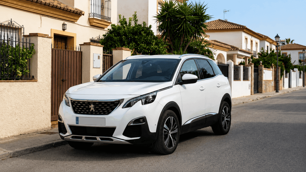 Cuánto cuesta mantener un Peugeot 3008 al año: SUV aparcado en la calle