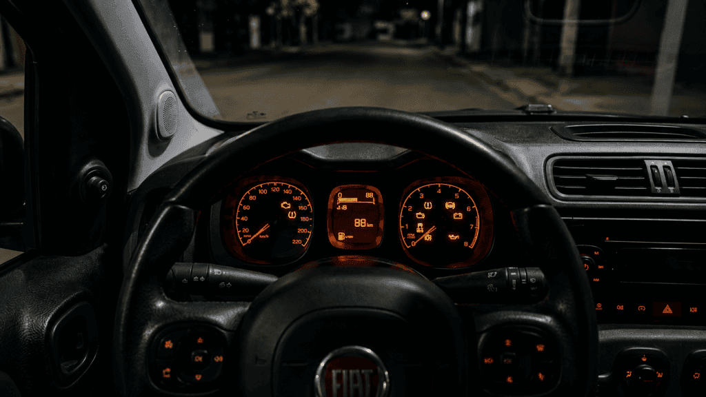 testigos Fiat Panda encendidos en el cuadro de instrumentos