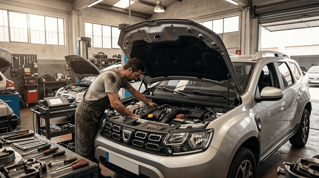 mantenimiento Dacia Duster por kilometraje en un taller mecánico