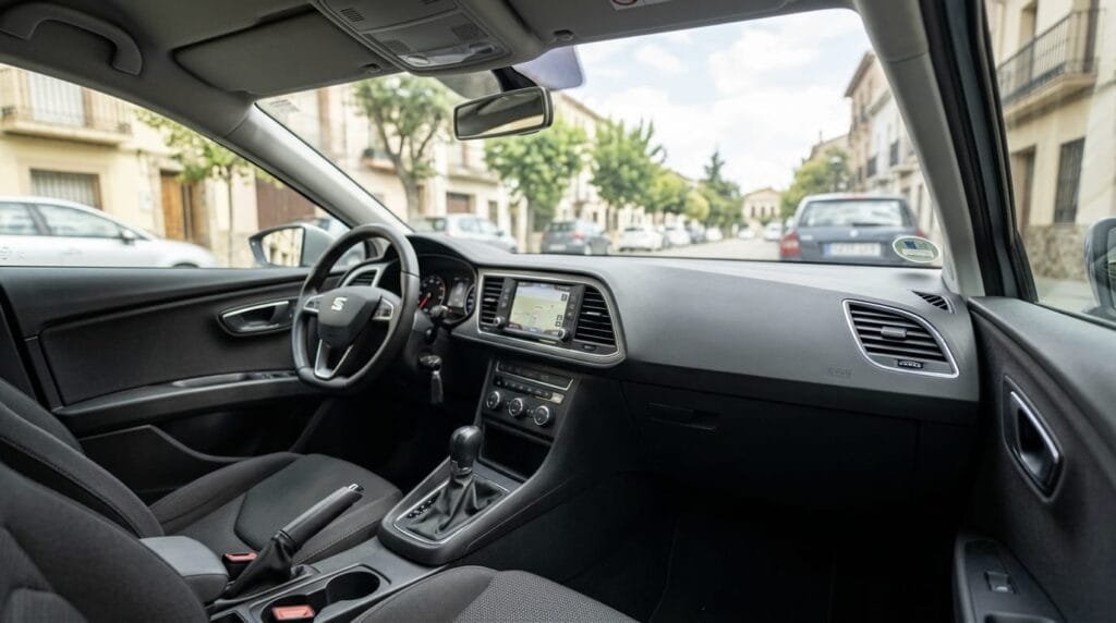 multa por pies en el salpicadero en un coche