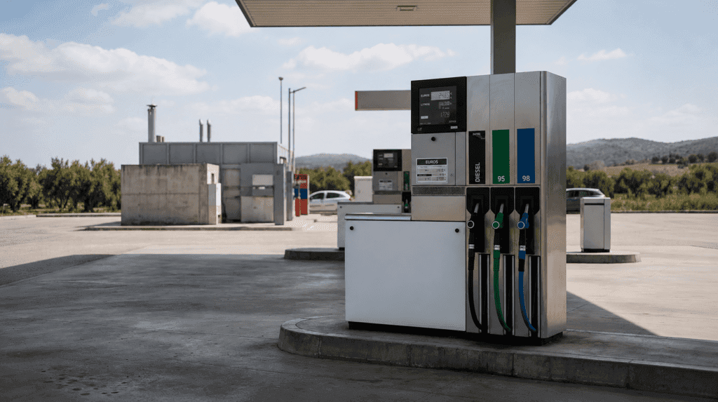 diésel más caro que gasolina, surtidor de una gasolinera