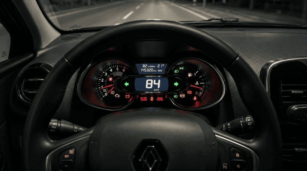 testigos Renault Clio en el cuadro de instrumentos