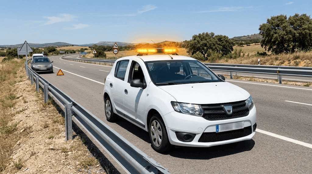 multas por la baliza V16 en un coche español