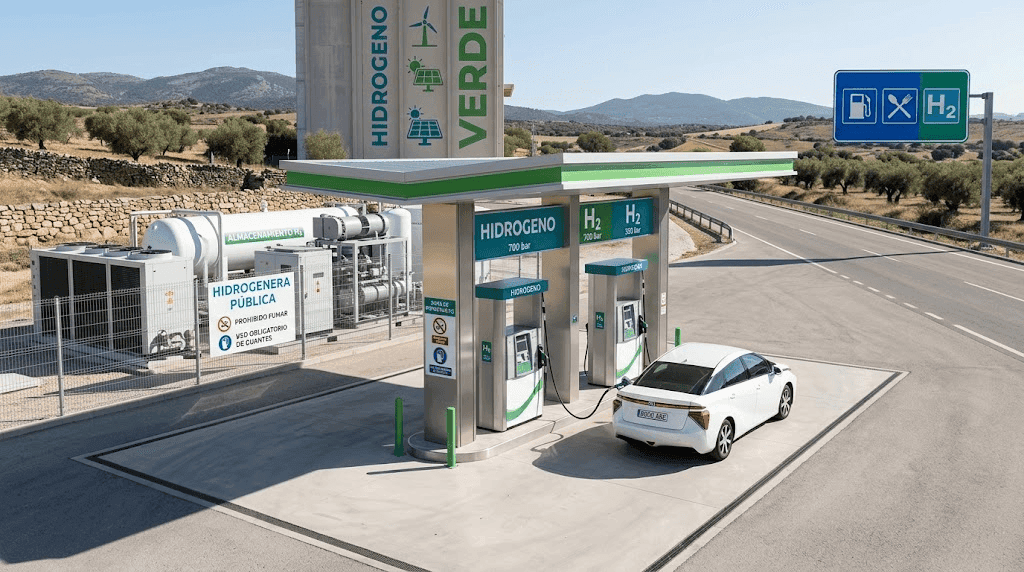 coche de hidrógeno en España surtidor