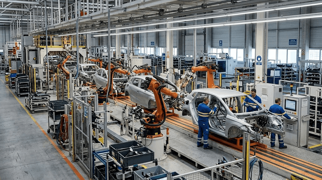 Producción de coches en España en una fábrica