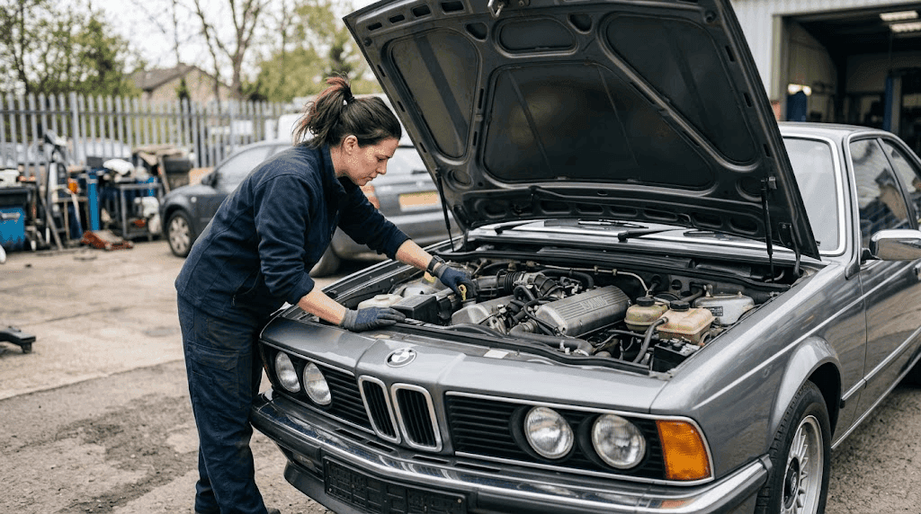 Coche huele a gasolina al revisar el motor