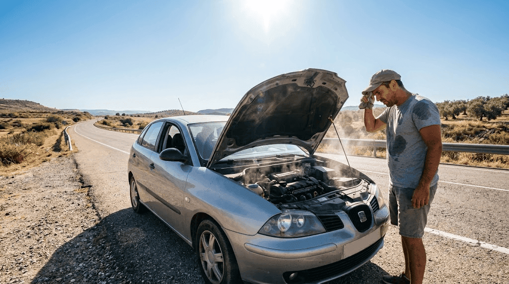 Averías por calor extremo en un coche durante el verano