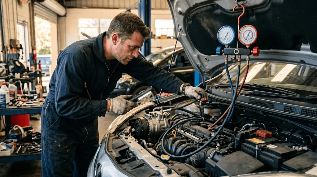 síntomas del compresor de aire acondicionado de un coche