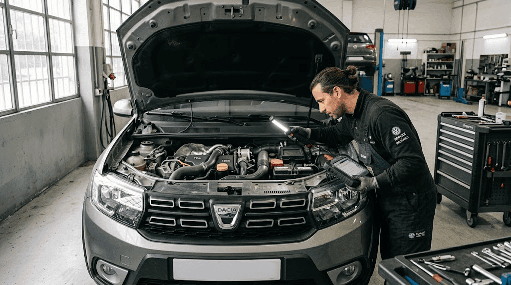 Problemas 1.0 TCe: motor turbo Renault Dacia en un taller