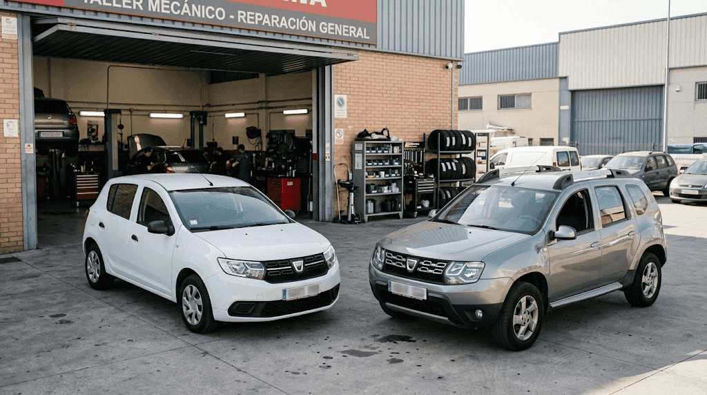 Mantenimiento Dacia: coche en revisión en un taller