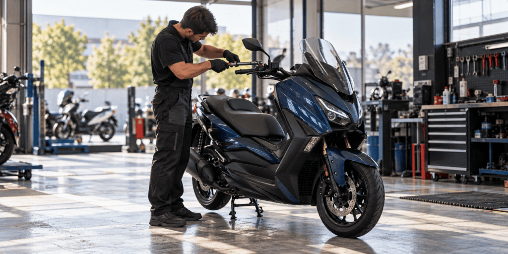 Fallos Yamaha XMAX 300: revisión de un Yamaha XMAX 300 en un taller